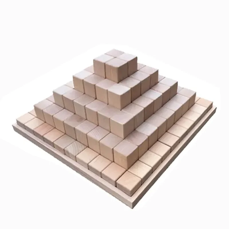 Large Stepped Pyramid Wooden Math Blocks Towering Buildings, and landscapes with these brightly colored wooden blocks