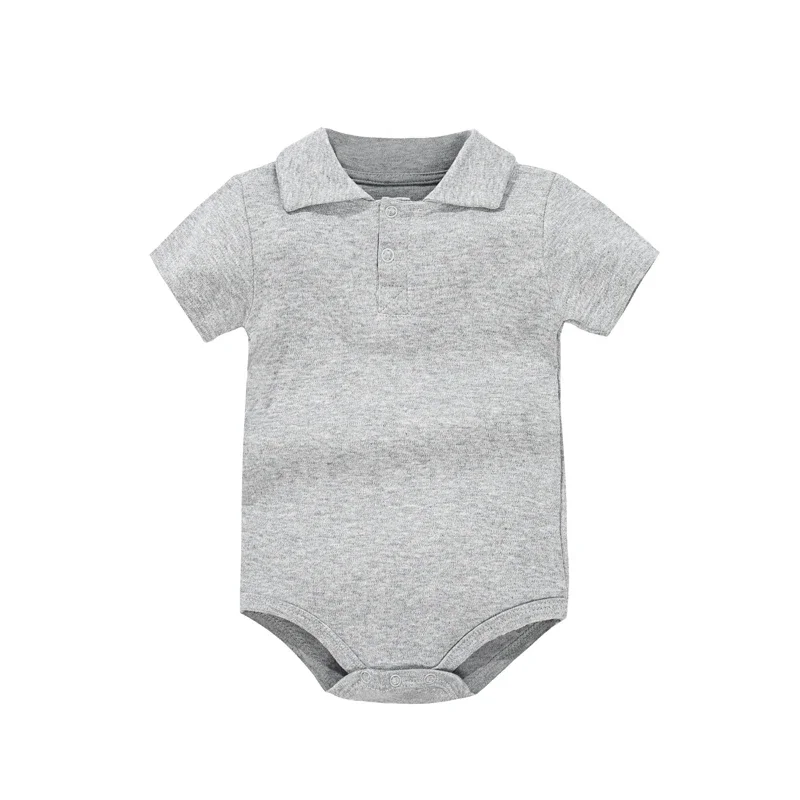 organic cotton short sleeve Polo collar baby body suit jumpsuit Newborn Polo shirt Romper