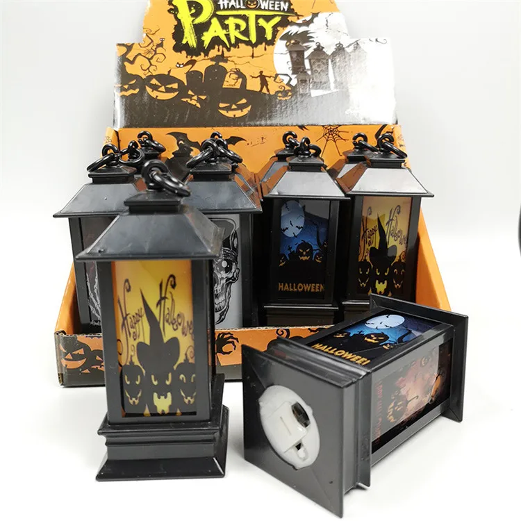 Halloween lantern skeleton candlestick LED colorful gradient lantern pumpkin little nightlight Christmas lighthouse