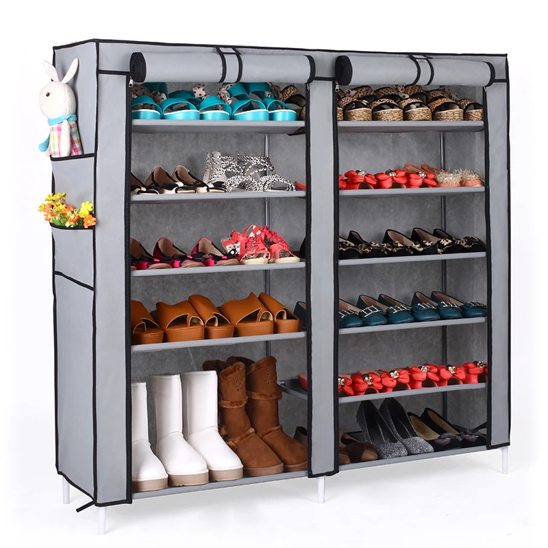 
Easy Assembled double Row Plastic Shoe Organizer 