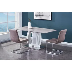 Restaurant Modern Metal And Wood Chair Sets Solid Six Seater Dining Table Set Room Designer Chairs Dinner Brown Hotel Wooden