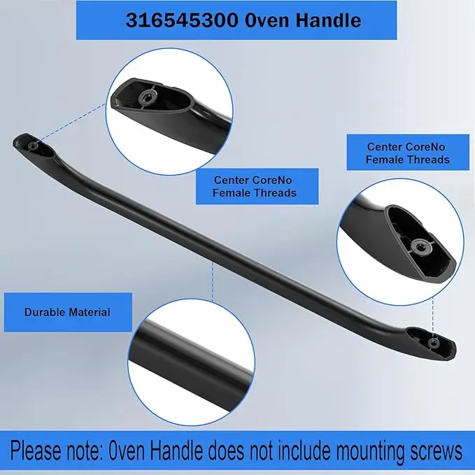 316545300 Oven Door Handle Replacement Compatible with Frigi-daire Ken-More Gas/Electric Oven Range Stove  Black