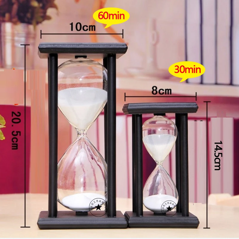 XINBAOHONG Hourglass Timer 30/60 Minutes Creative Gifts Room Decor Office Kitchen Decor Birthday Wood Sand Hourglass Clock