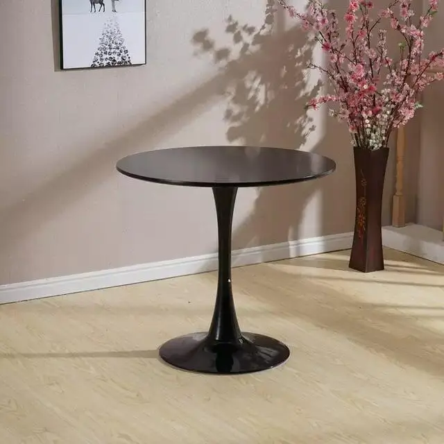 Chinese manufacturing MDF top coffee conference dining table white black metal leg restaurant bar table living room table