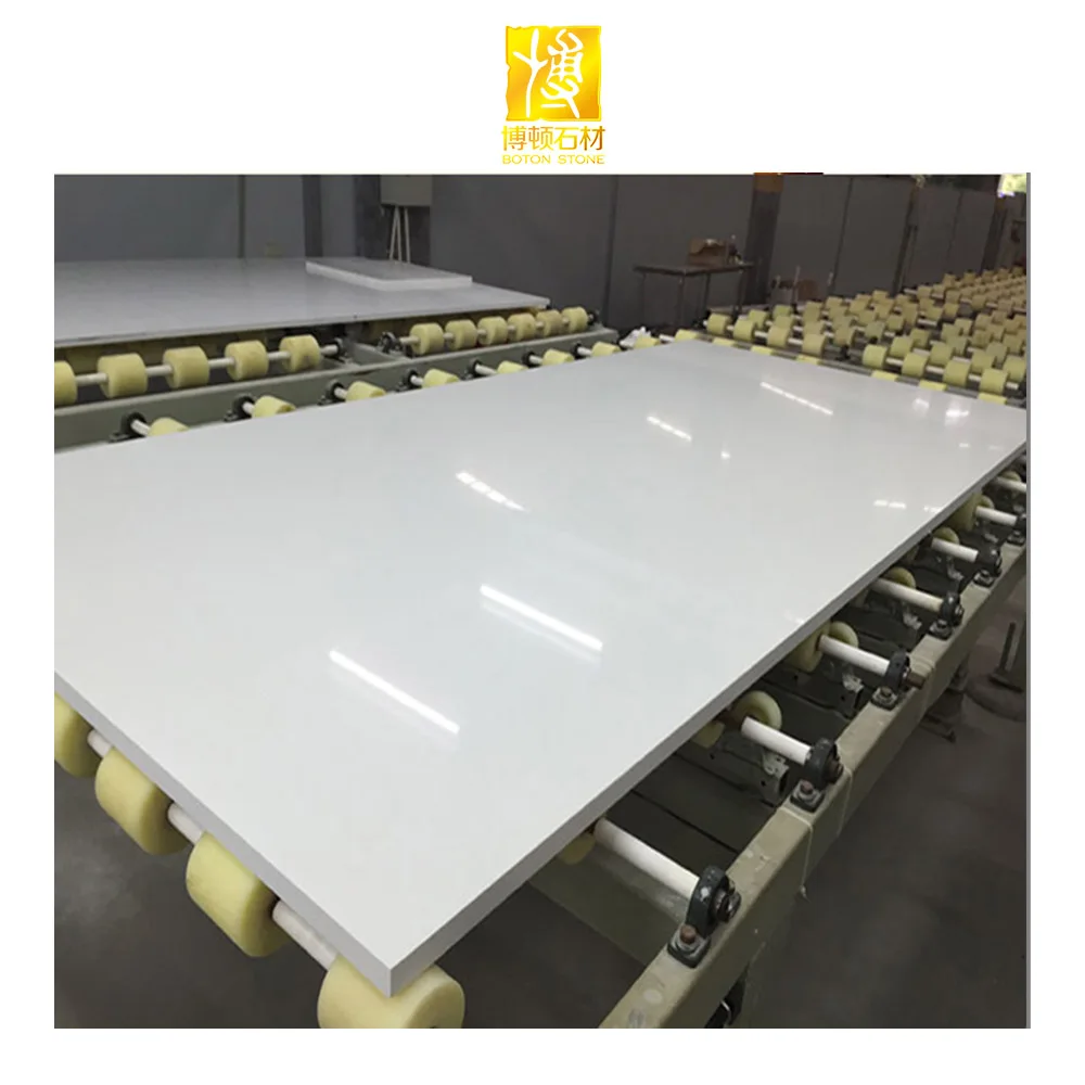 Artificial Pure White quartz stone countertop marble dining tables kitchen countertops