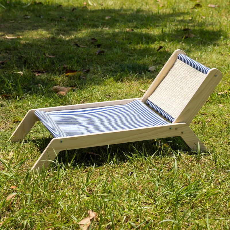 New Arrival Beach Cot Cat Bed Scratcher 360 Degree Rotating Barrel Summer Cat Bed Cat Recliner Elevated Pet Bed