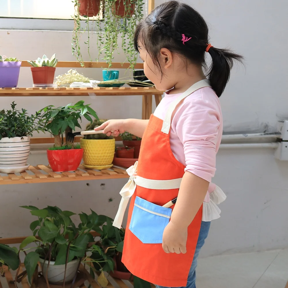 CHANGRONG Custom Personalized Canvas Children Painting Kids baking chef apron