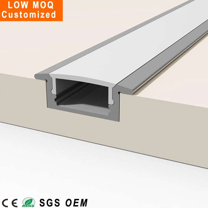OEM утопленный алюминиевый светодиодный профиль штранг-прессования зажимы и крышка 2-Метровой светодиодной ленты алюминиевый профиль