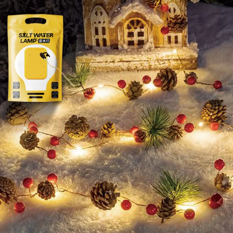 Long Working Time Salt Water Powered Lamp Ambient Light Portable Emergency Water Salt Lamp Power Bank For Warehouses Barracks