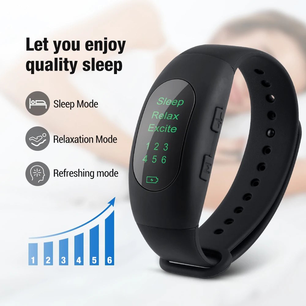 Portable Microcurrent Sleep Technology Aid Machine Wristband Watch Sleep Aid Anxiety Relief 3 Modes