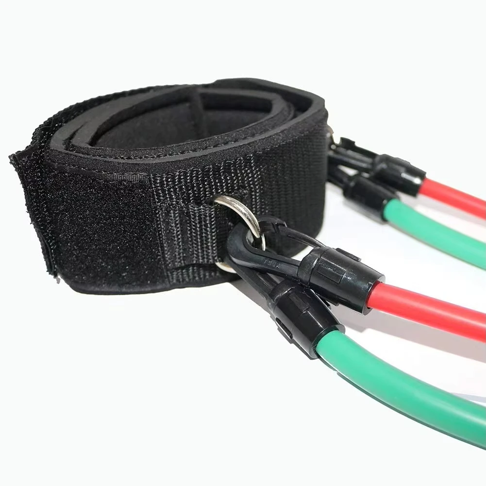 Latex Leg Resistance Band With Tube Ankle Straps Agility Rings for Fitness Training