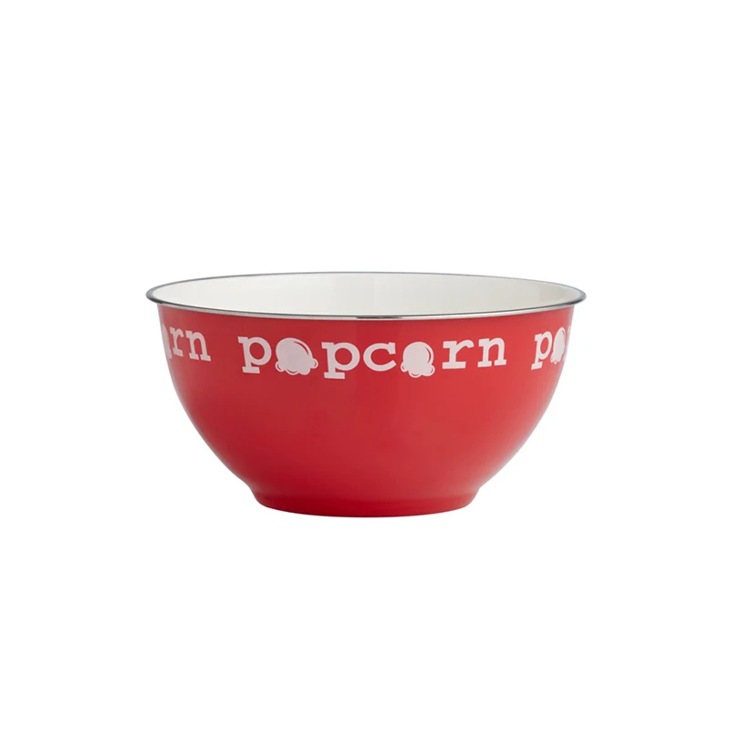 Wholesale Hot Sale Large Capacity Metal Salad Bowl Custom Size 12cm 16cm 18cm 20cm 26cm  Enamel Popcorn Bowl