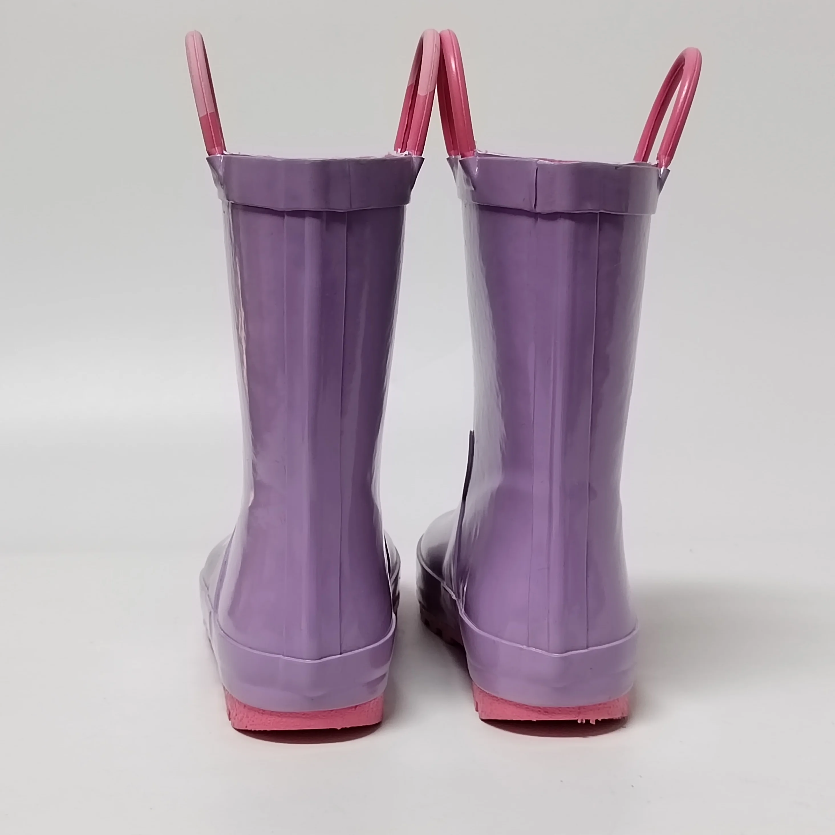 unicorn printed pink lining waterproof rubber rain boots for children