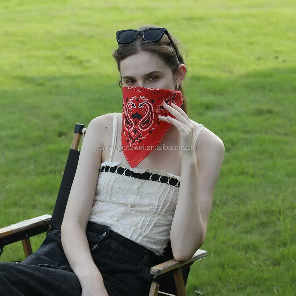 Multifunctional bandana colorful custom square fabric printed headwear classic custom bandana with logo bandana custom design