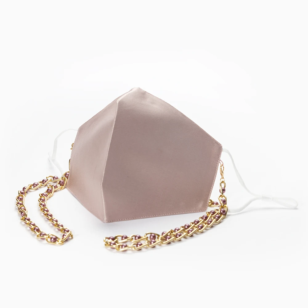 
Autumn Winter Elegant Pink Reusable Washable Silk Wool Facemask 