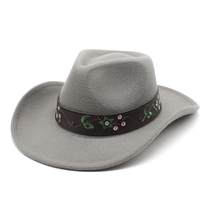 Western Regions Men Woolen Bowler Gentleman Female Dance Performance Tibetan Style Billycock Minority Knight Cowboy Hats