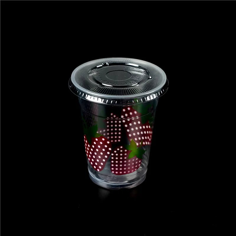 personalized 24oz 16oz 12oz 10oz plastic coffee juice cup with dome flat lid