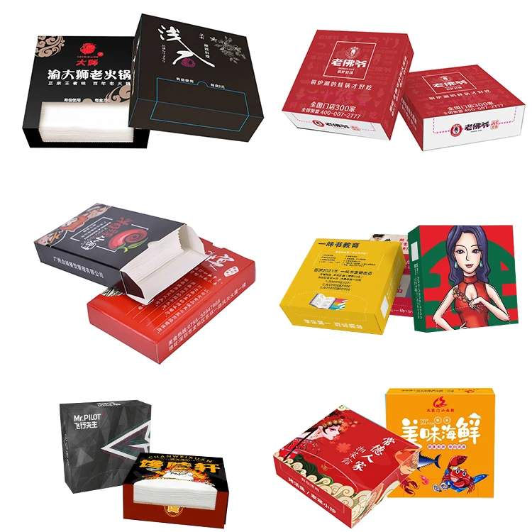 custom make hotels advertising box paper handkerchiefs or napkins tissue