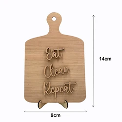 Cutting Board Shaped Sign Bamboo Crafts Custom Wood Signs with Stand for Decor