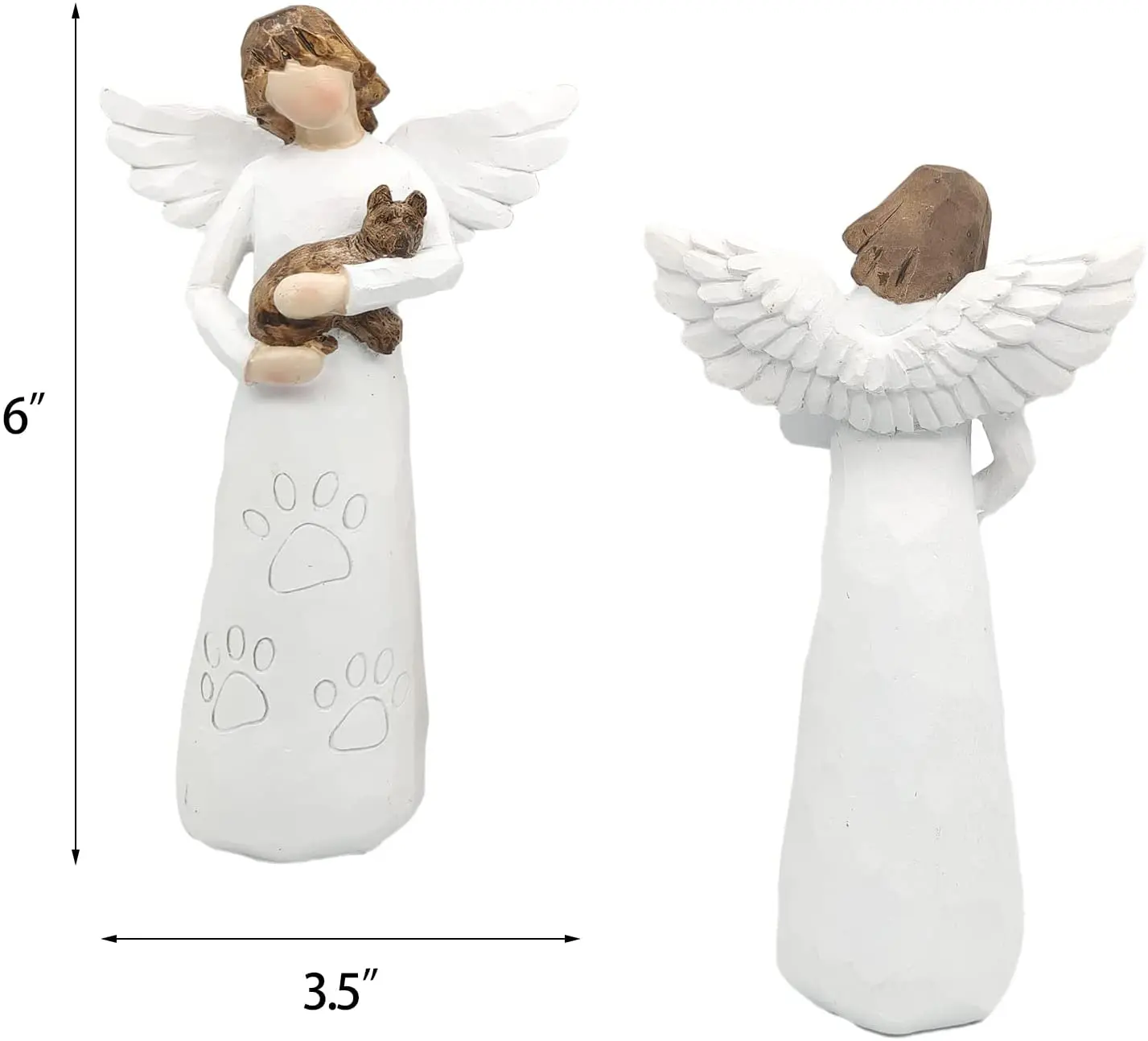 Custom Polyresin Pet Memorial Angel Hold Dog Statue