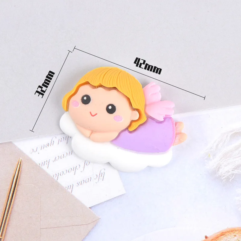 100PCS/BAG Angel Princess Flatback Resin Charms For Slime Mobile Case Keychain DIY Craft Decoration Flat Back Resin