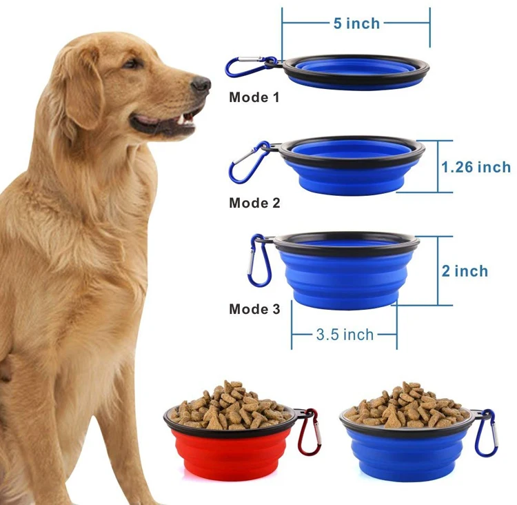 
350ML of volume Food Grade travel dog bowl collapsible dog bowl with customize logo collapsible pet bowl 