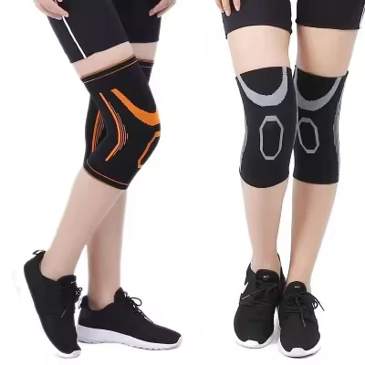 Wholesale Sports Basketball Gym Compression Bandage 3d knit Hinged Knee Sleeve Support Brace