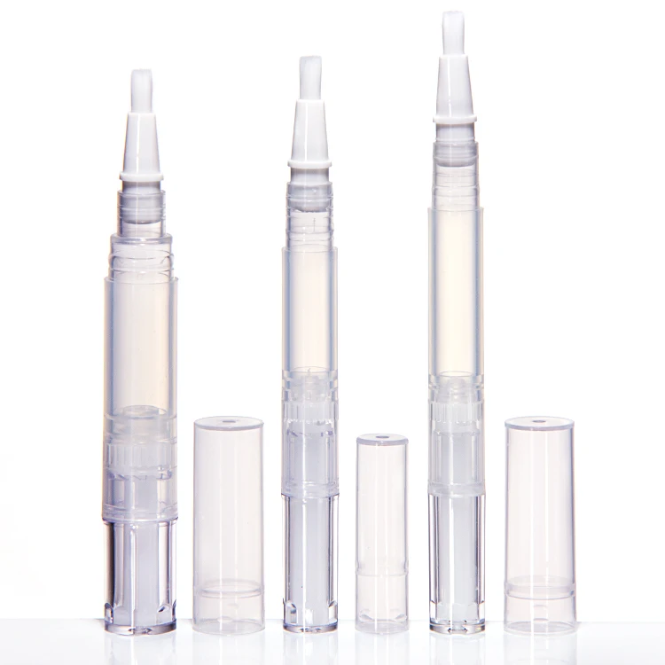 Aluminum Plastic Cosmetic Twist Up Brush Lip Gloss Pen Liquid Lipstick Pen