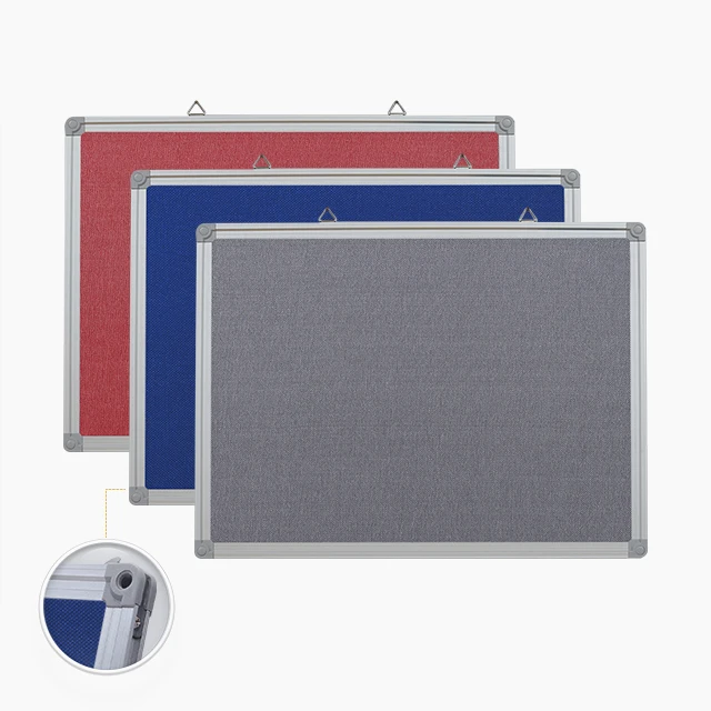 Aluminium Frame Decorative Fabric Notice Letter Board Felt Bulletin Pins Boards Blue