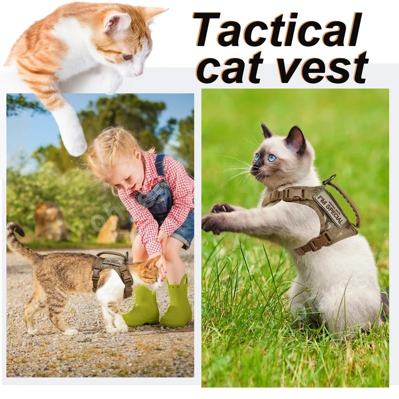 Custom Nylon Tactical Adjustable Pet Cat Harness And Leash Luxury Dog Harness
