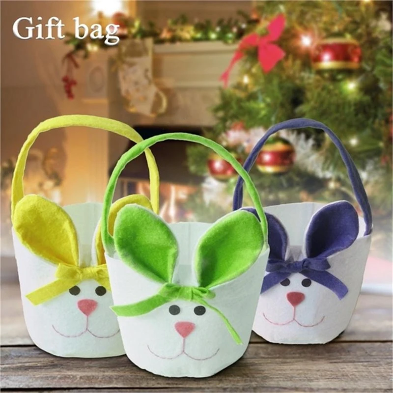 Good Quality Cloth Kids Gift Easter Gift Bags Basket gift bag bunny ear easter basket