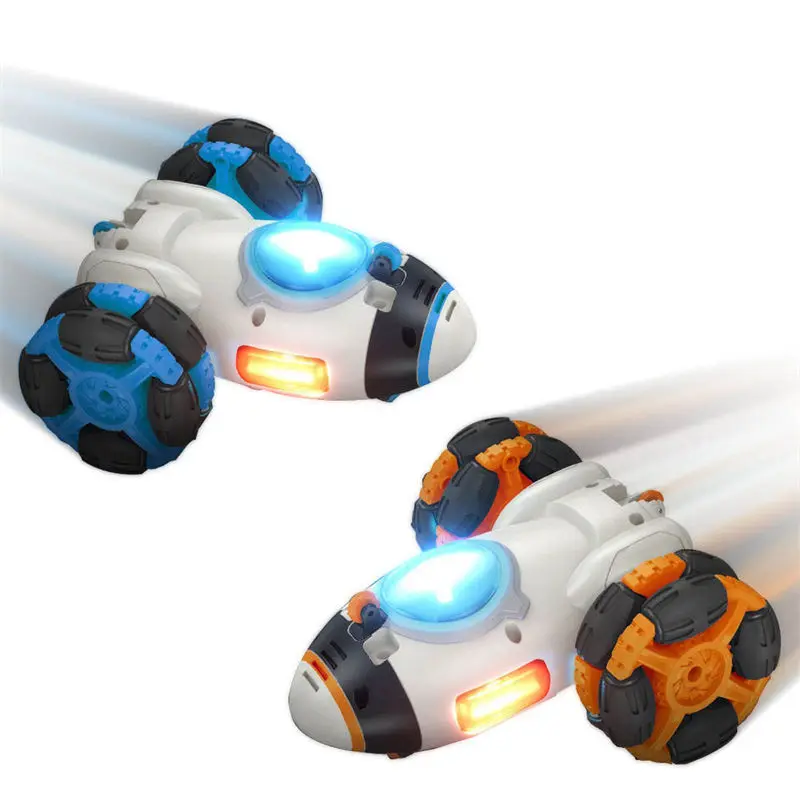 2.4G Remote Control Spraying Rocket Cars Toys Cartoon Radio Control Rotation Stunt Car Toy RC Cars for Kids