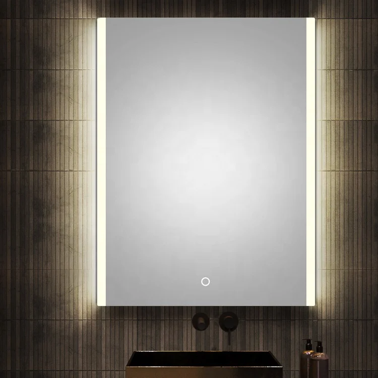 
Rectangle Aluminum vanity android smart led bathroom mirror for makeup 