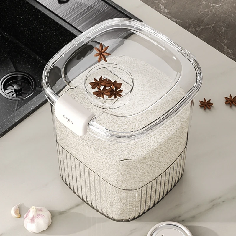 kitchen Pantry Organization Flour Bulk Grain cereals Bin Dispenser Dry Food Rice Airtight Food Storage Container
