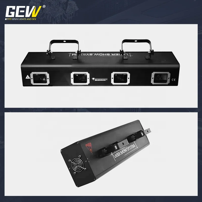 GEVV Factory Portable 2/3/4 Heads Stepper Motor Laser Beam Lights Show Dj Disco Party Club