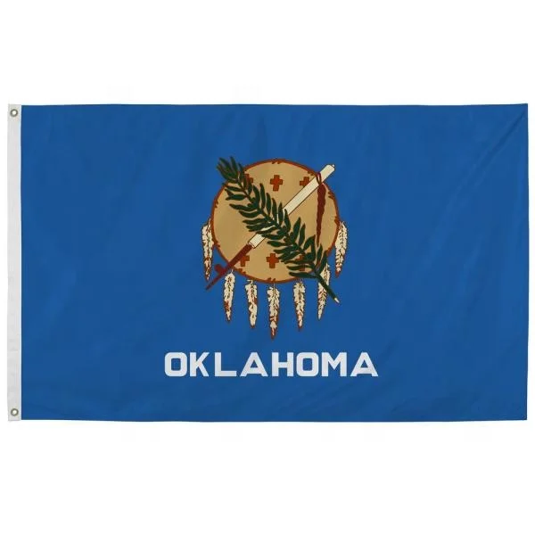 Государственный флаг Oklahoma 3x5 футов печатные латунные прокладки полиэфирный
