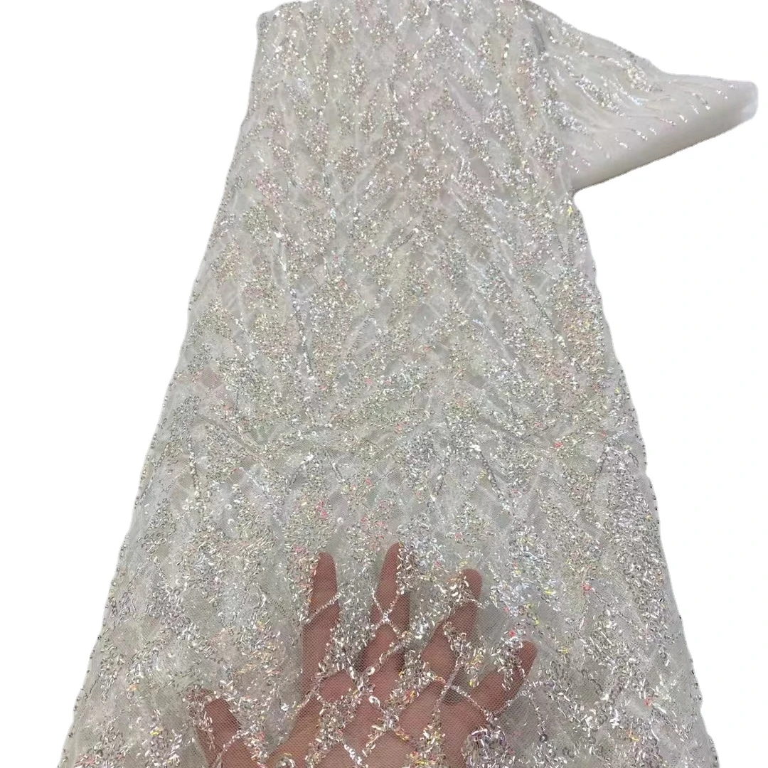 wholesale price sequin lace fabric embroidery sequin mesh embroidery french lace sequins lace