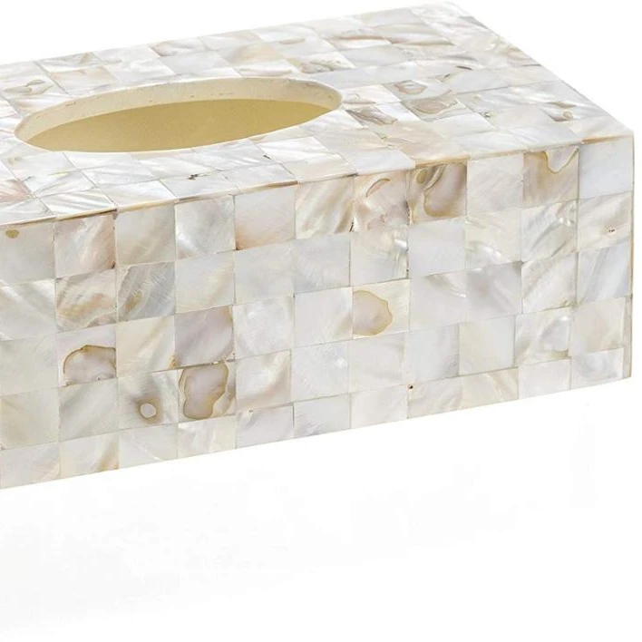 Rectangular Tissue Box From Vietnam with Mother of Pearl Inlay Home Decor Lacquer Cover for Home Use Packed in Carton