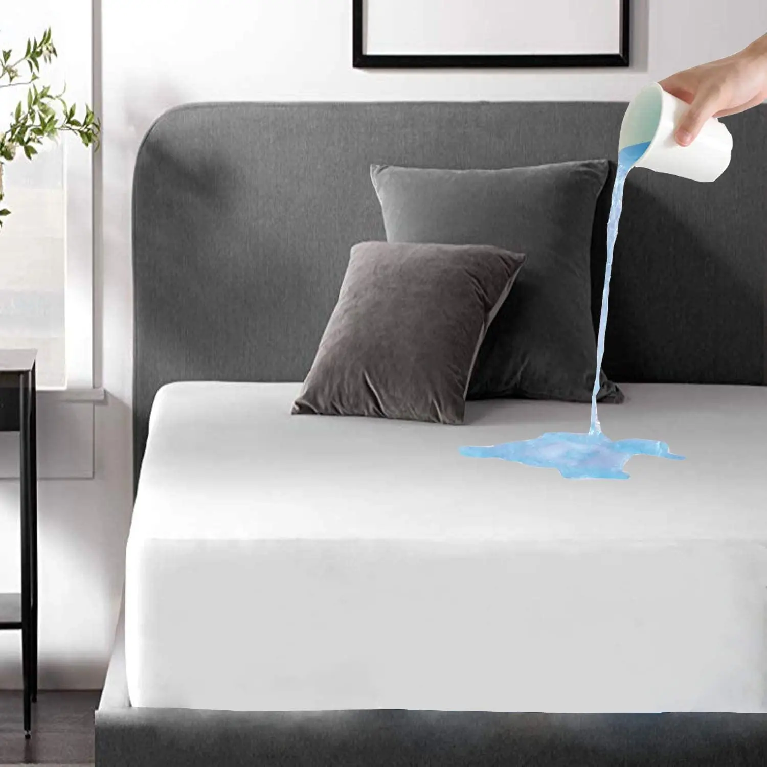 Mattress Protector Bed Sheet Cotton Bed Cover Quilted Terry Waterproof Christmas Queen Valentine Plain Baby Halloween Chinese