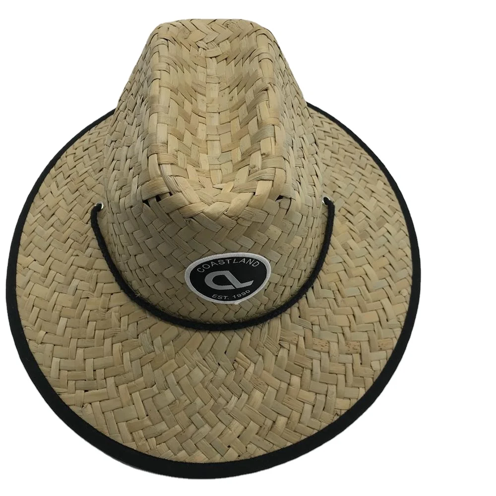 
2020 New style plain sombrero Men Summer farmer surf lifeguard straw Hats With customized Logo 