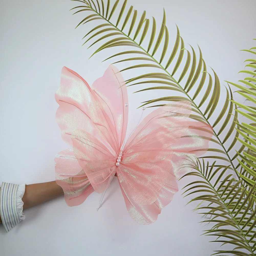 Big Size Artificial Flower Silk Yarn Artificial Butterfly 50cm/19.69inch Butterfly Wedding Party Decorative Butterfly Home Decor