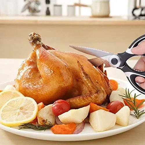 Heavy Duty Stainless Steel Kitchen Scissors Multipurpose Utility Food Shears for Meat Fish Poultry Cutting