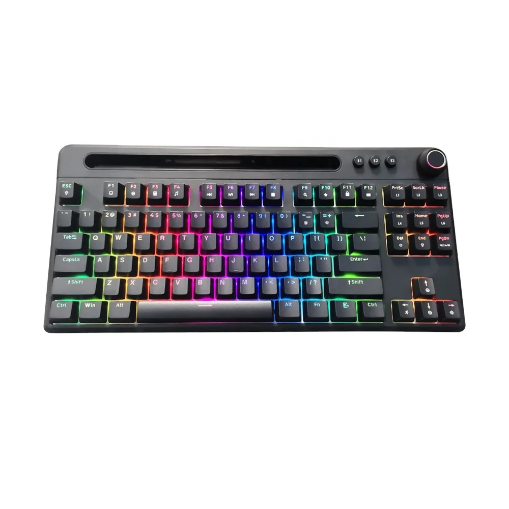 Mechanical anti-ghost Led Rgb Usb Gaming,Backlit Pc Peripherial Dual Wireless Wired Battery 3000 mAh Rechargeable keyboard