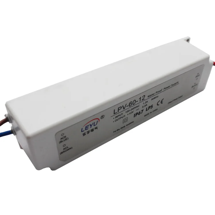 Leyu 60w 5v Waterproof power supply origin LPV-60-5 low current transformer