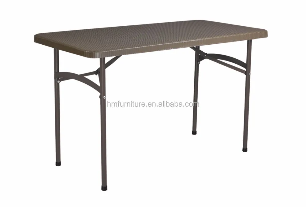 4ft Lifetime Plastic Regular Folding Table With Rattan Design