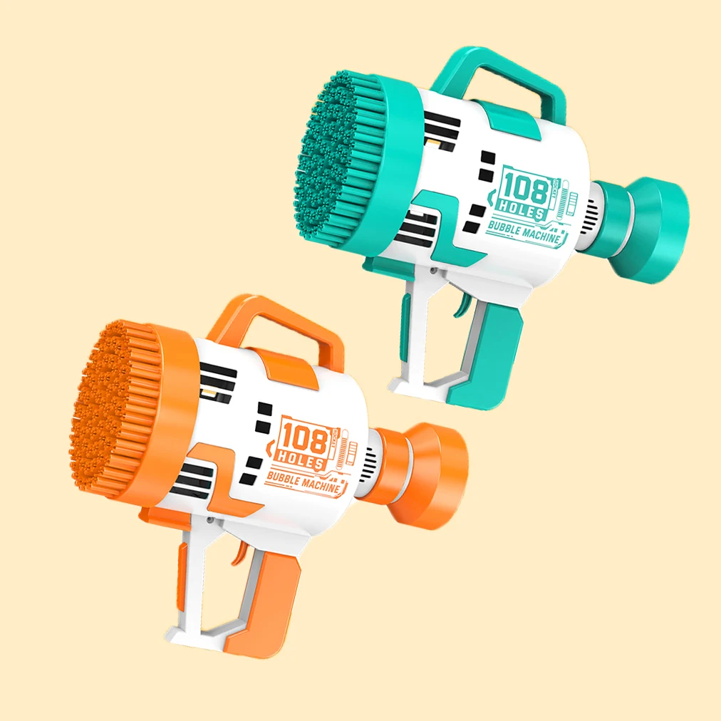 Wholesale Outdoor Kids Toys Bazooka 108 Hole Bubble Gun Electric Rocket Boom Bubble Machine