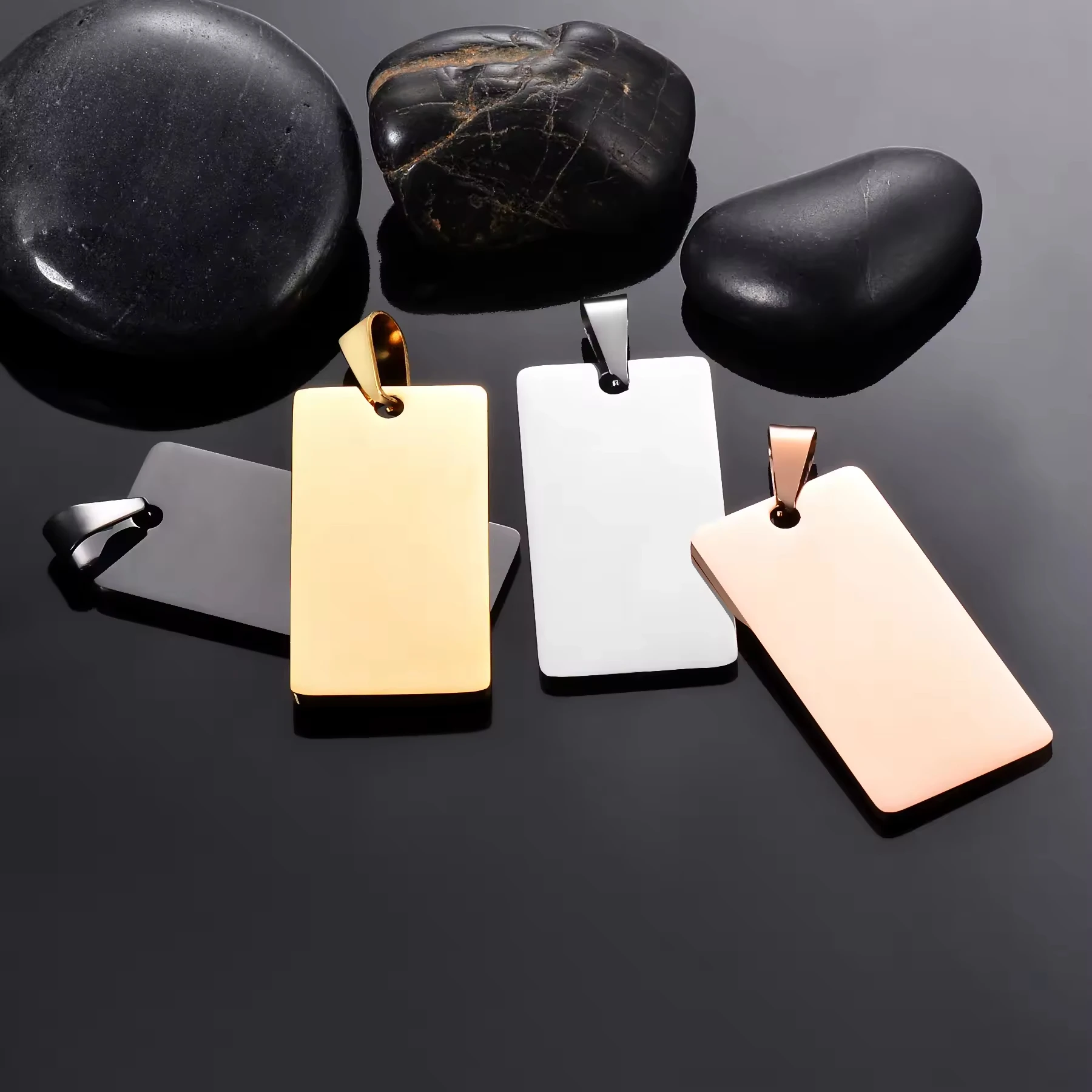 High Quality Fashion Military Army Charm ID Blank Dog Tags Stainless Steel Pendant Jewelry Wholesale