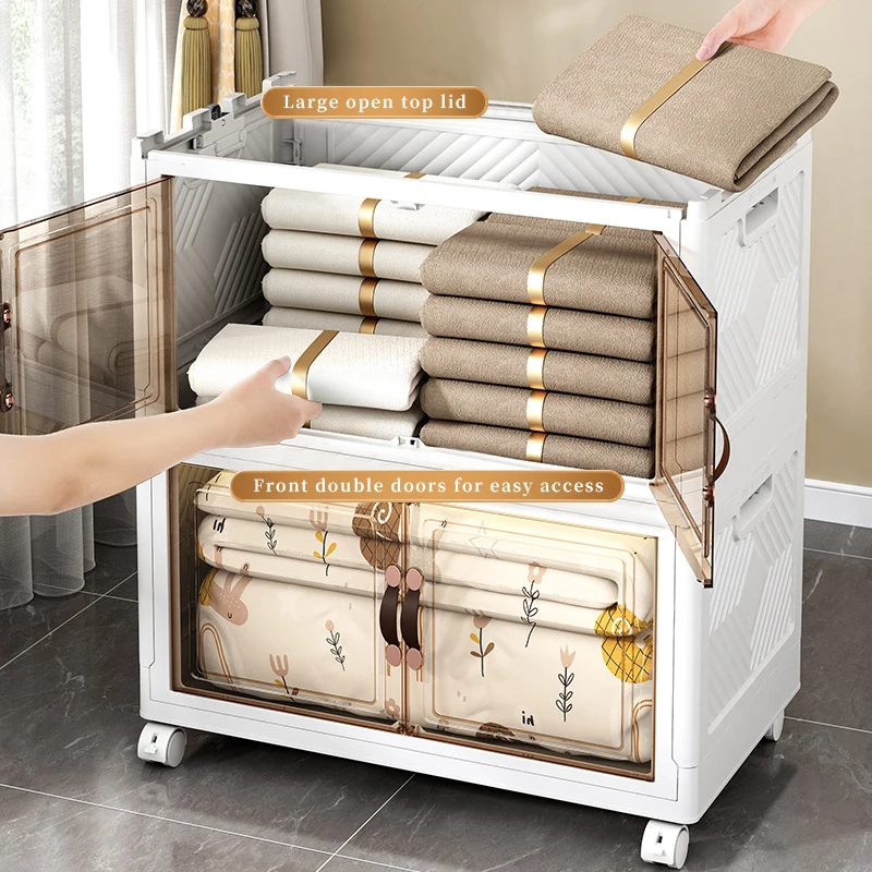 Wholesale Home Organization High Quality Living Room Wardrobes Foldable Clothes Cabinets Plastic Clothing Toys Storage Box Bins