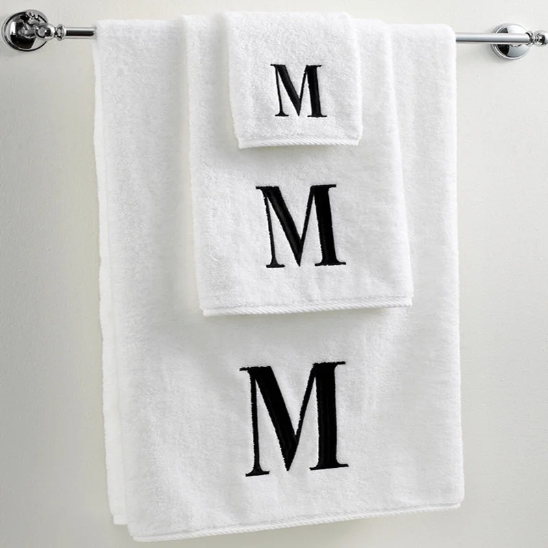 100% Cotton White towels Hand Towels custom logo For Hotel Spa barber beauty salon towels