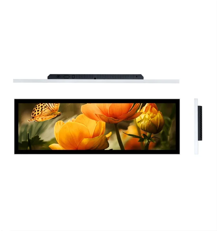 42 Inch Screen Stretched Bar Shelf Head Lcd Advertising Display Screen for Shopping Mall Retail Stores